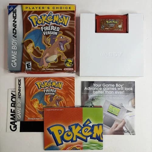 Pokemon FireRed GameBoy Advance Authentic GBA Complete In Box CIB
