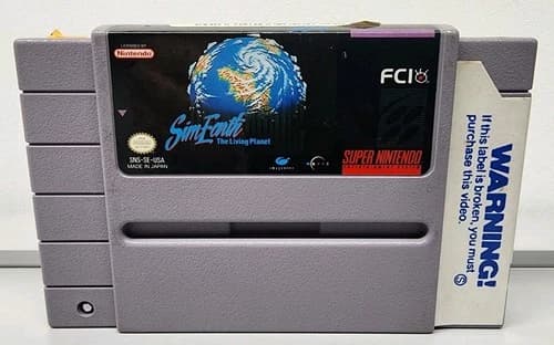 SIM Earth The Living Planet - SUPER Nintendo SNES Game Authentic