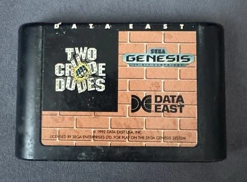 Two Crude Dudes Sega Genesis, Data East Game Cartridge