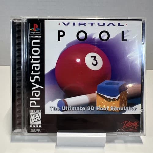 Virtual Pool (Sony PlayStation 1, 1996) Tested Complete w/Manual Black Label