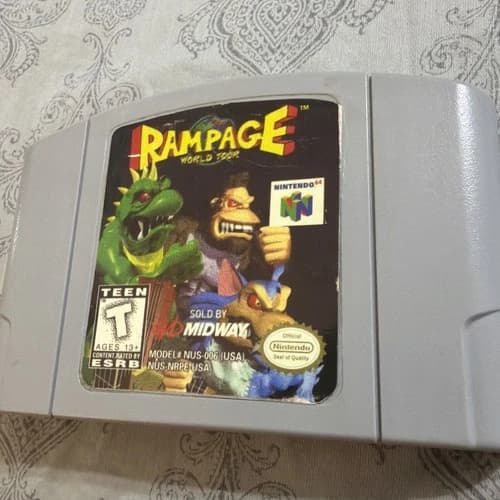 Rampage World Tour (Nintendo 64, N64, 1997) Authentic! Cart Only! Tested!