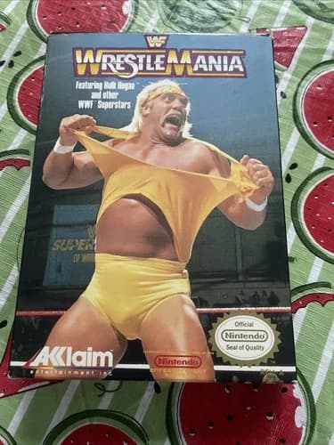 NES WrestleMania Complete In Box Nintendo Game Manual Inserts WWF Hulk Hogan1989