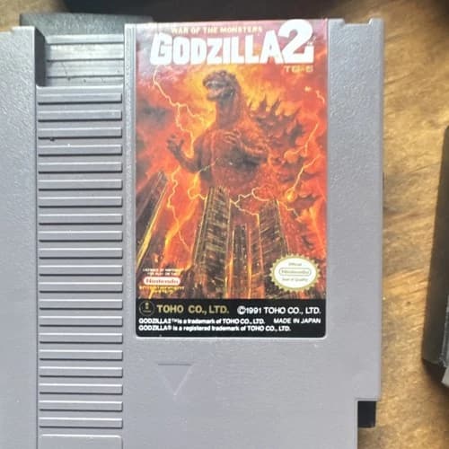 TOHO Godzilla 2: War of the Monsters Nintendo NES Strategy 1991 Official Seal