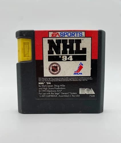 NHL Hockey 94 Sega Genesis Game Cartridge Tested