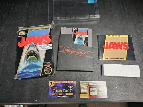Jaws (Nintendo NES, 1987) Complete In Box!! Check Pics