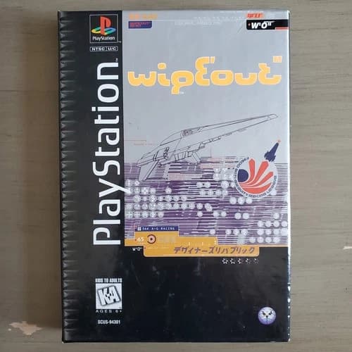WipeOut (wipE'out") 1995 Sony PlayStation PS1 Long Box CIB w/ Manual Tested