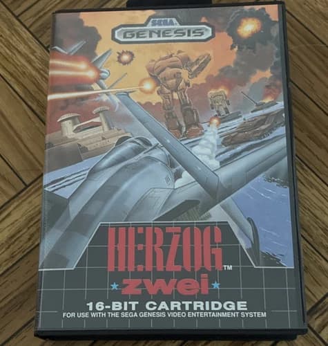 Sega Herzog Zwei Sega Genesis Complete with Manual NTSC-U/C 1990