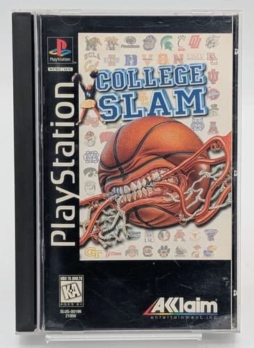 College Slam PS1 Long Box Complete Tested w Manual Registration Card PlayStation
