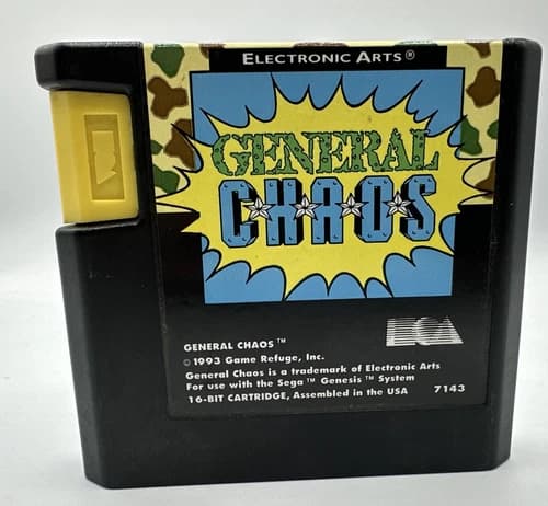 Sega Genesis General Chaos Authentic Game Cartridge Tested
