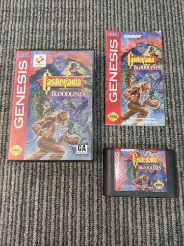 Castlevania Bloodlines for Sega Genesis Complete W/ Box and Manual CIB AUTHENTIC