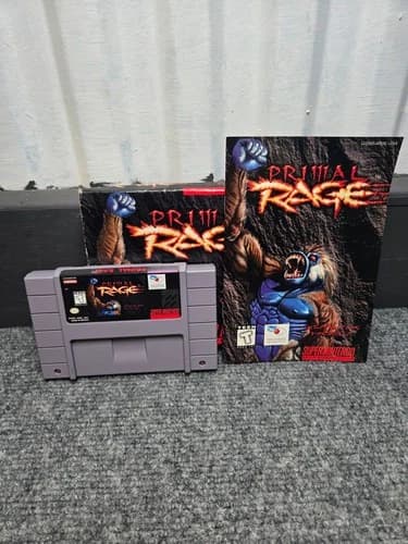Primal Rage SNES Complete CIB Box Manual Authentic Super Nintendo Tested
