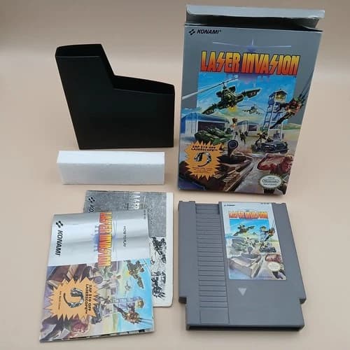 Laser Invasion NES 1990 CIB | Game, Box, TWO Manuals!! | Authentic Tested Works!