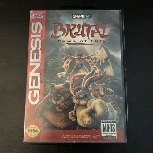 Brutal: Paws of Fury (Sega Genesis, 1994) Cib Tested