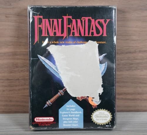 Final Fantasy COMPLETE in box Nintendo NES - TESTED - Missing Map w/ Protector!