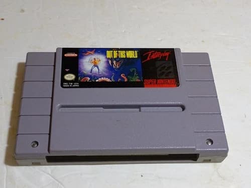 Out of This World Super Nintendo SNES Interplay Cinematic Action Game Cartridge