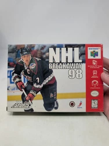 NHL Breakaway 98 N64 Nintendo 64 Complete CIB in Boxbw/ Reg