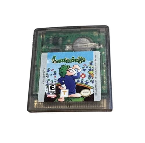 E166 Lemmings (Nintendo Game Boy Color, 2000) - Authentic - Tested