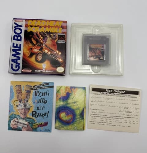 Dead Heat Scramble (Nintendo Game Boy, 1990) CIB and Tested! Original Receipt!