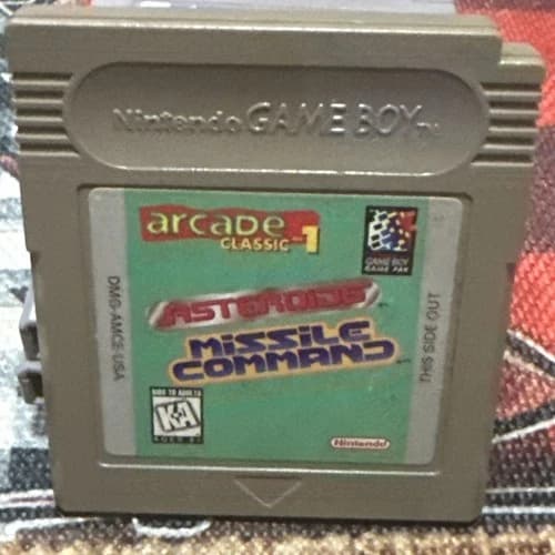Nintendo Game Boy Game -Arcade Classic 1: Asteroids/Missile Command Tested/Works