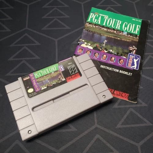 PGA Tour Golf (Super Nintendo) snes 1992 EA Sports golfing video game TESTED OOP