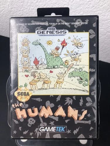 The Humans Sega Genesis CiB 1992 Atari Gametek Official Authentic Puzzle Action