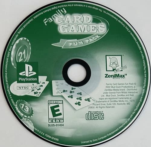 Family Card Games Fun Pack (Sony PS1) DISC ONLY | NO TRACKING | M151