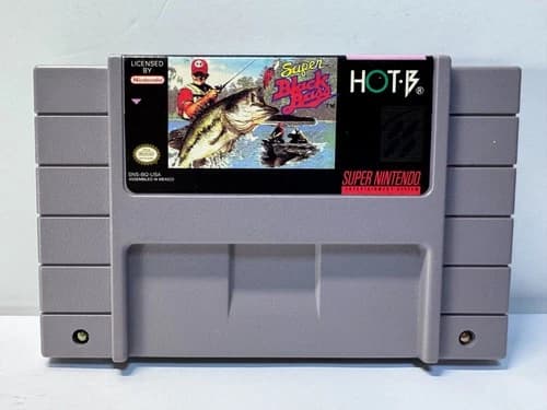 Super Black Bass (Super Nintendo SNES, 1992) MIM variant Authentic Nice Label!