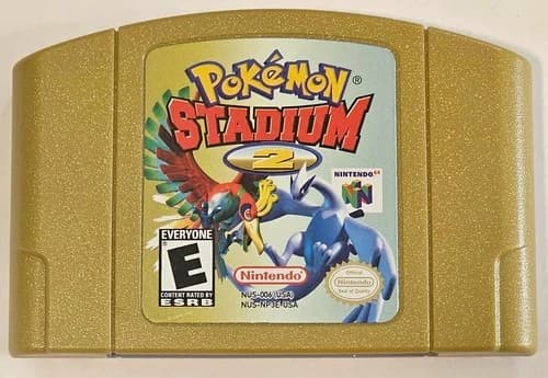 Pokemon Stadium 2 Nintendo 64 N64 Authentic Gold Cartridge Tested OEM