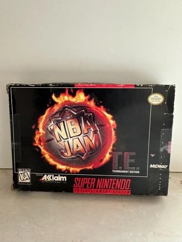 NBA Jam Tournament Edition (Super Nintendo SNES) CIB - Authentic - He’s On Fire!