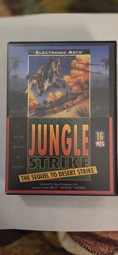 Jungle Strike Sega Genesis! Box, Manual, And Game! Cleaned. Tested. Working!