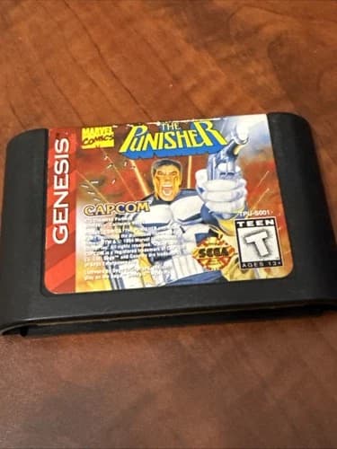 The Punisher (Sega Genesis, 1995) Authentic Tested - Game Cartridge Board Pics
