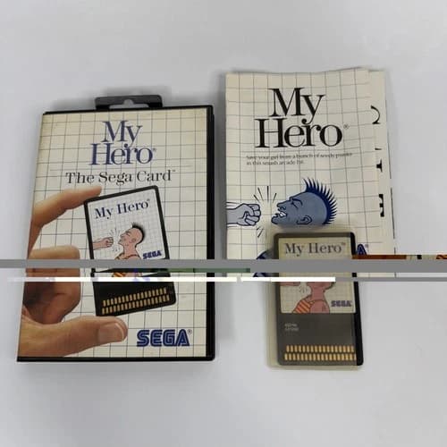 The Sega Card MY HERO (Sega Master, 1986) Complete with Manual Tested & Working