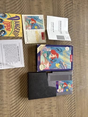 The Little Mermaid Nintendo NES Game Complete In Box (1991 Disney). Tested!