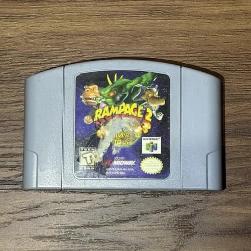 Rampage 2 Universal Tour (Nintendo 64, 1999) Authentic N64 Cartridge Tested