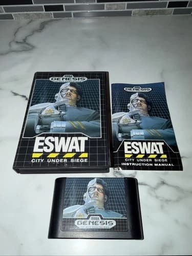 ESWAT: City Under Siege Sega Genesis Complete In Box CIB Great Shape