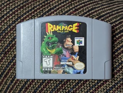 Rampage World Tour Nintendo 64 N64 Cartridge Only Authentic TESTED/WORKS