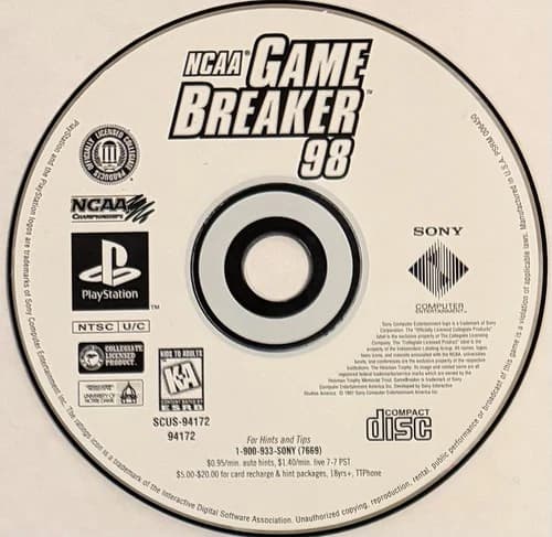 NCAA GameBreaker 98 (Sony PlayStation 1, PS1) DISC ONLY | NO TRACKING | M1559