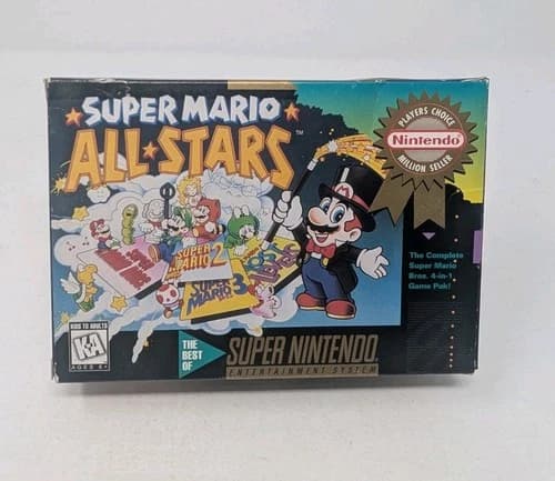 Super Mario All-Stars Super Nintendo SNES Complete CIB Players Choice Tested