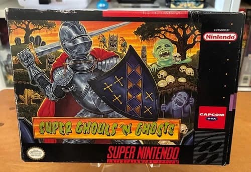 Super Ghouls N Ghosts (Super Nintendo, SNES) CIB, Complete