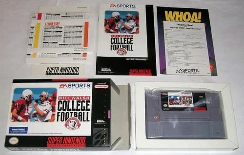 Bill Walsh College Football (Super Nintendo, 1994) 100% CIB w/Reg Card! SNES