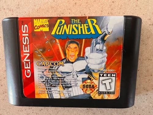 The Punisher (Sega Genesis, 1995) Authentic Game Cartridge Tested