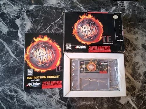 NBA Jam TE SNES Complete CIB W/ Protector
