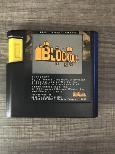 BLOCKOUT Sega Genesis, 1991 Cartridge ONLY - Tested and Works