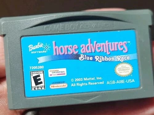 BARBIE'S HORSE ADVENTURES BLUE Ribbon Race Gameboy Advance GBA Cartridge Game
