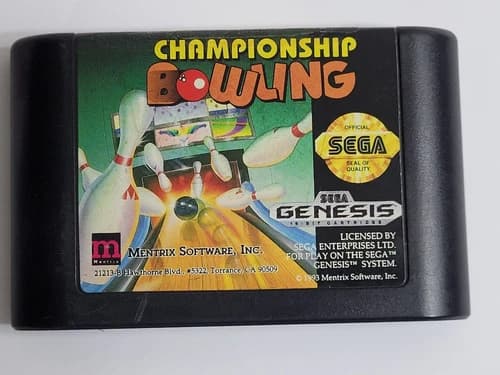 Sega Genesis Championship Bowling Video Game