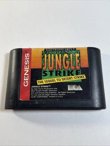 Sega Genesis Jungle Strike Cartridge Only Tested And Working