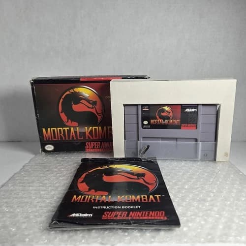 Mortal Kombat 1 Super Nintendo SNES Complete in Box CIB Tested Cleaned Aklaim