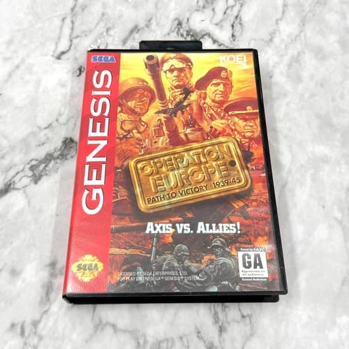 Operation Europe: Path to Victory 1939-45 (Sega Genesis, 1994) CIB Reg Card