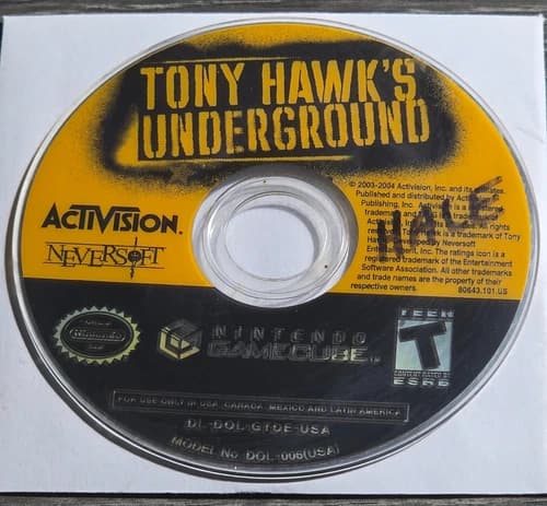 Tony Hawk's Underground (Nintendo GameCube, 2003) Disc Only TESTED