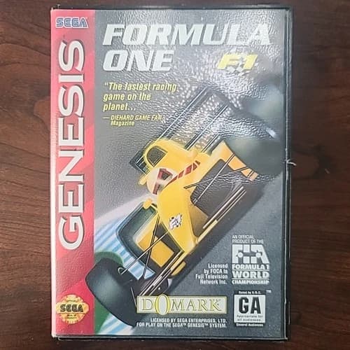 Formula One F1 Sega Genesis Complete In Box CIB Tested Working Free Shipping
